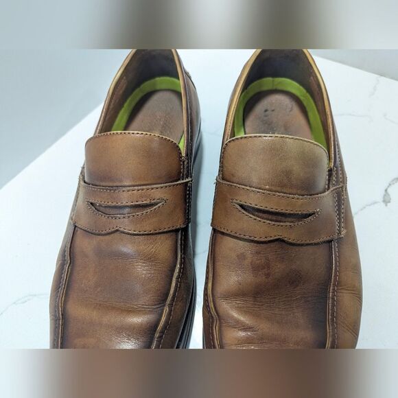 Florsheim Men\'s  Moc Toe Penny Loafer oxford leather brown dress shoes sz 10.5M main image 10